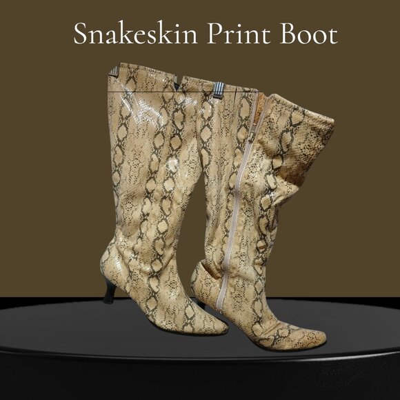 SNAKESKIN PRINT BOOTS - Picture 1 of 1